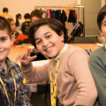 Three young boys at Syrian family day, Pitt Rivers Museum