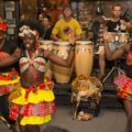 Performance of African dance group