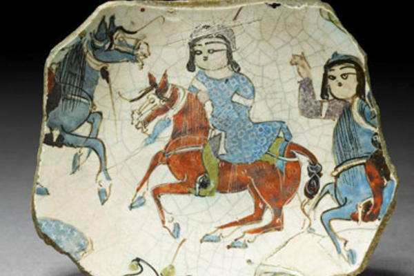 Fragment of Persian bowl with horseriders